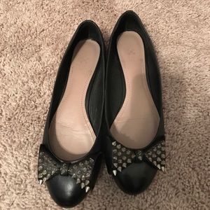 Vince Camuto Black Studded Bow Flats