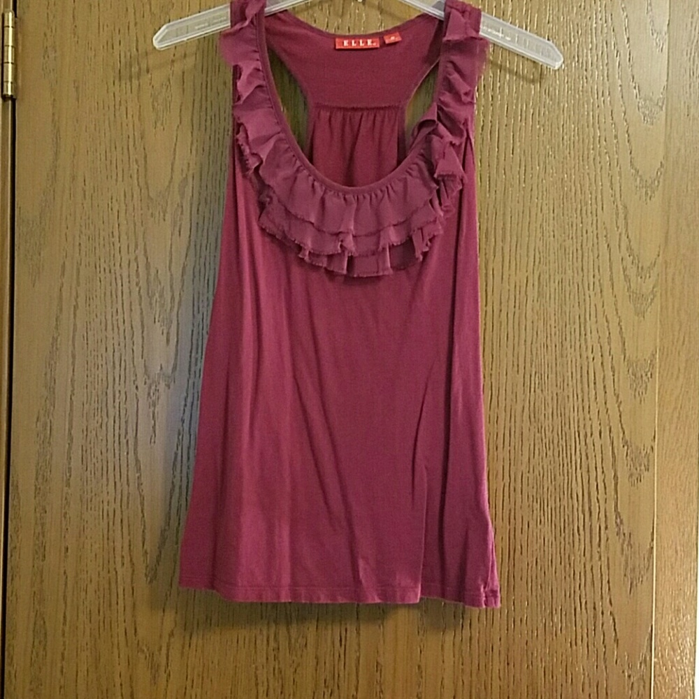 Ruffle tank burgundy