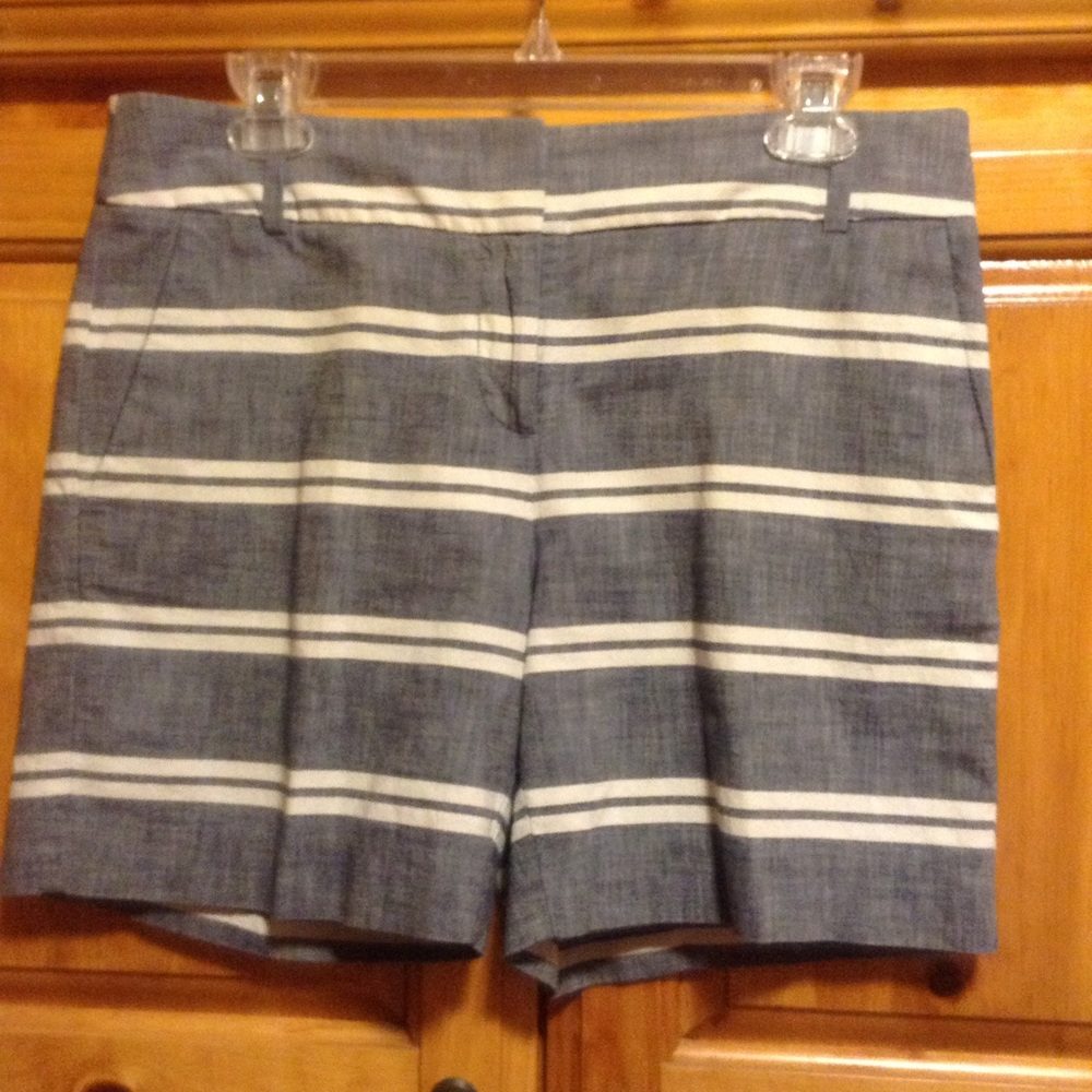 Cute pinstripe linen shorts by Loft