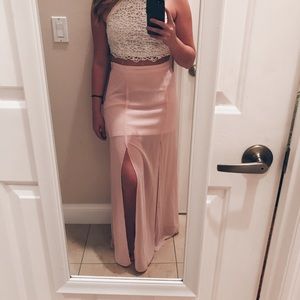 Light pink maxi skirt