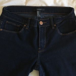 Dark washed skinny jeans