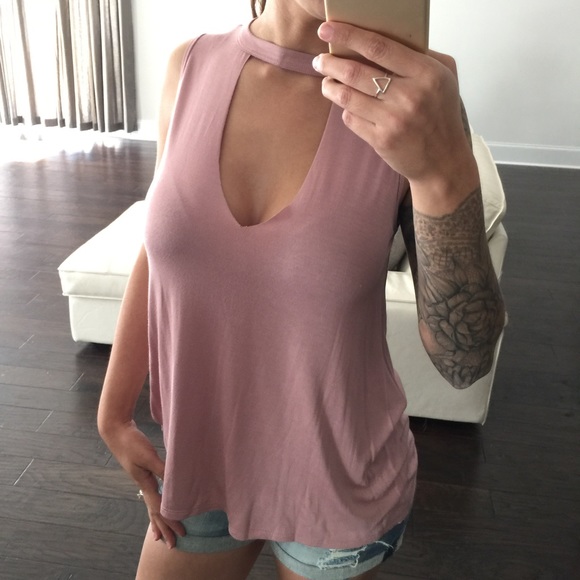 Dusty Mauve Choker Tank - Picture 2 of 4