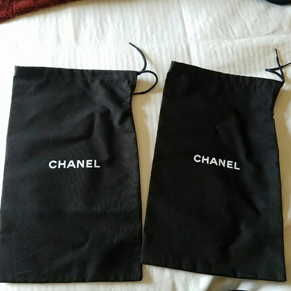 2 CHANEL shoe dust bags