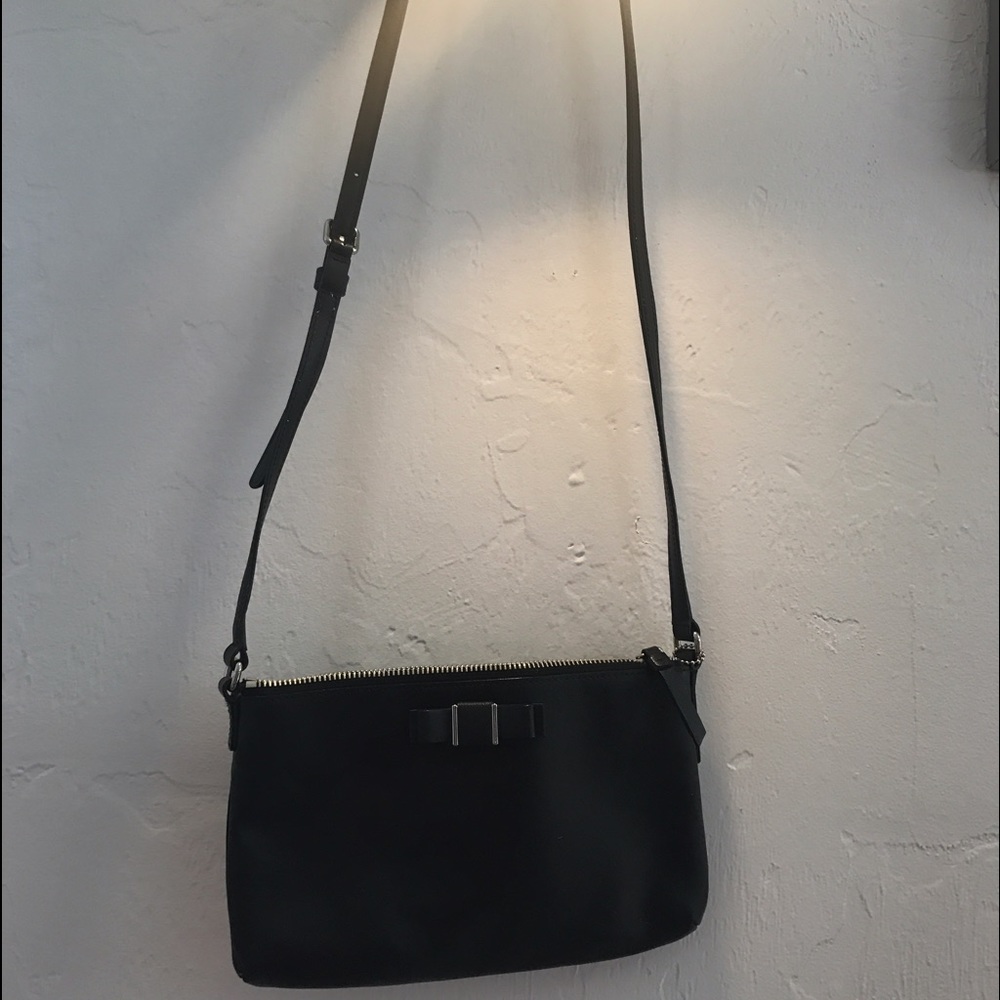 Coach Black Leather Bow Crossbody Purse