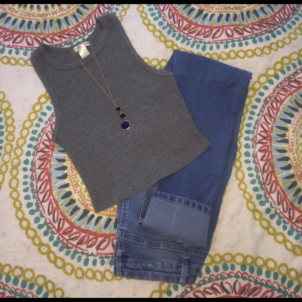 ✨NEED GONE✨Gray Crop Top