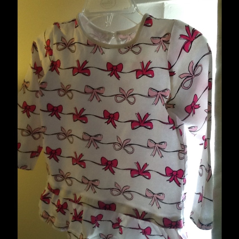 Jumpin' Beans White Blouse with pink bow design