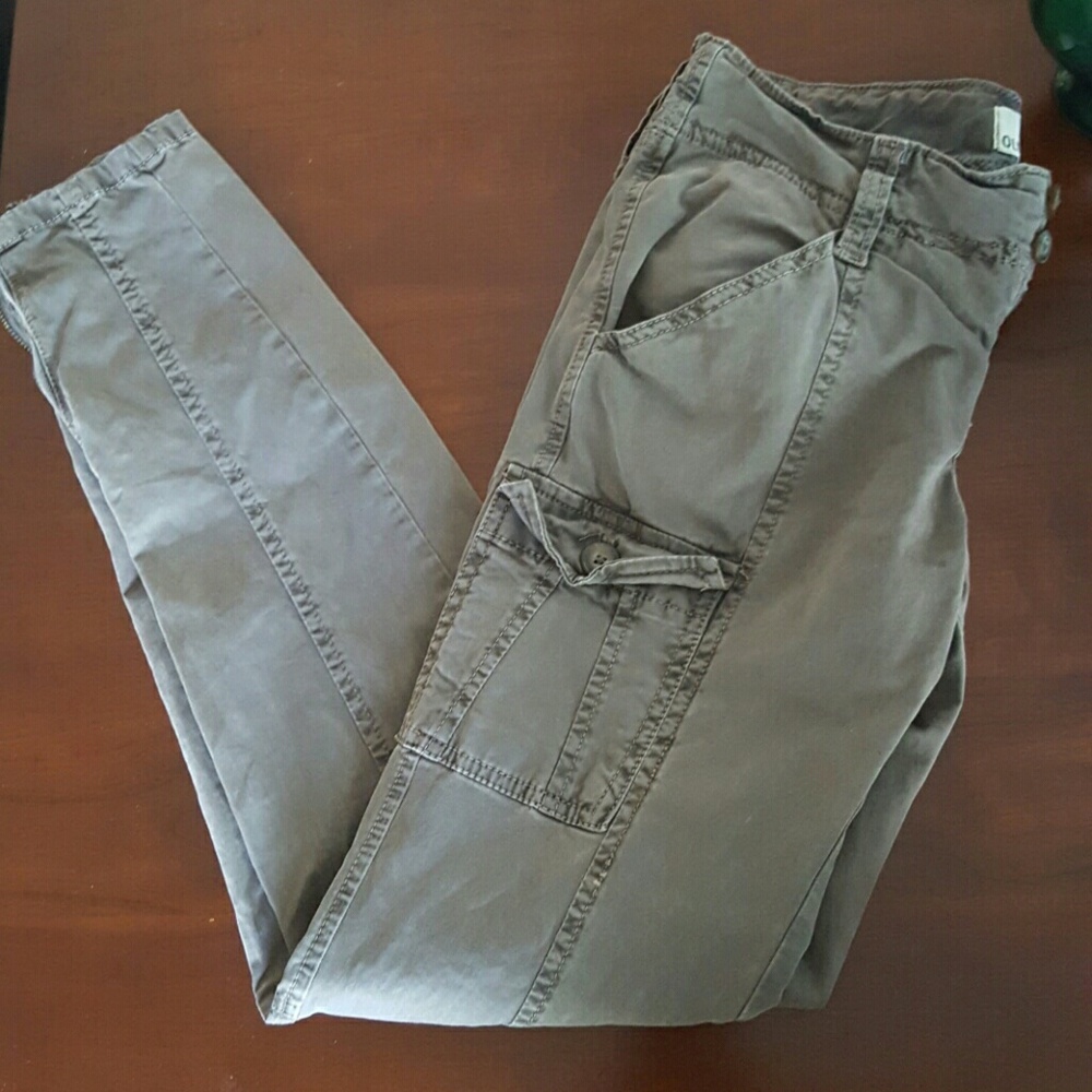 Skinny cargo pants dark army/olive green