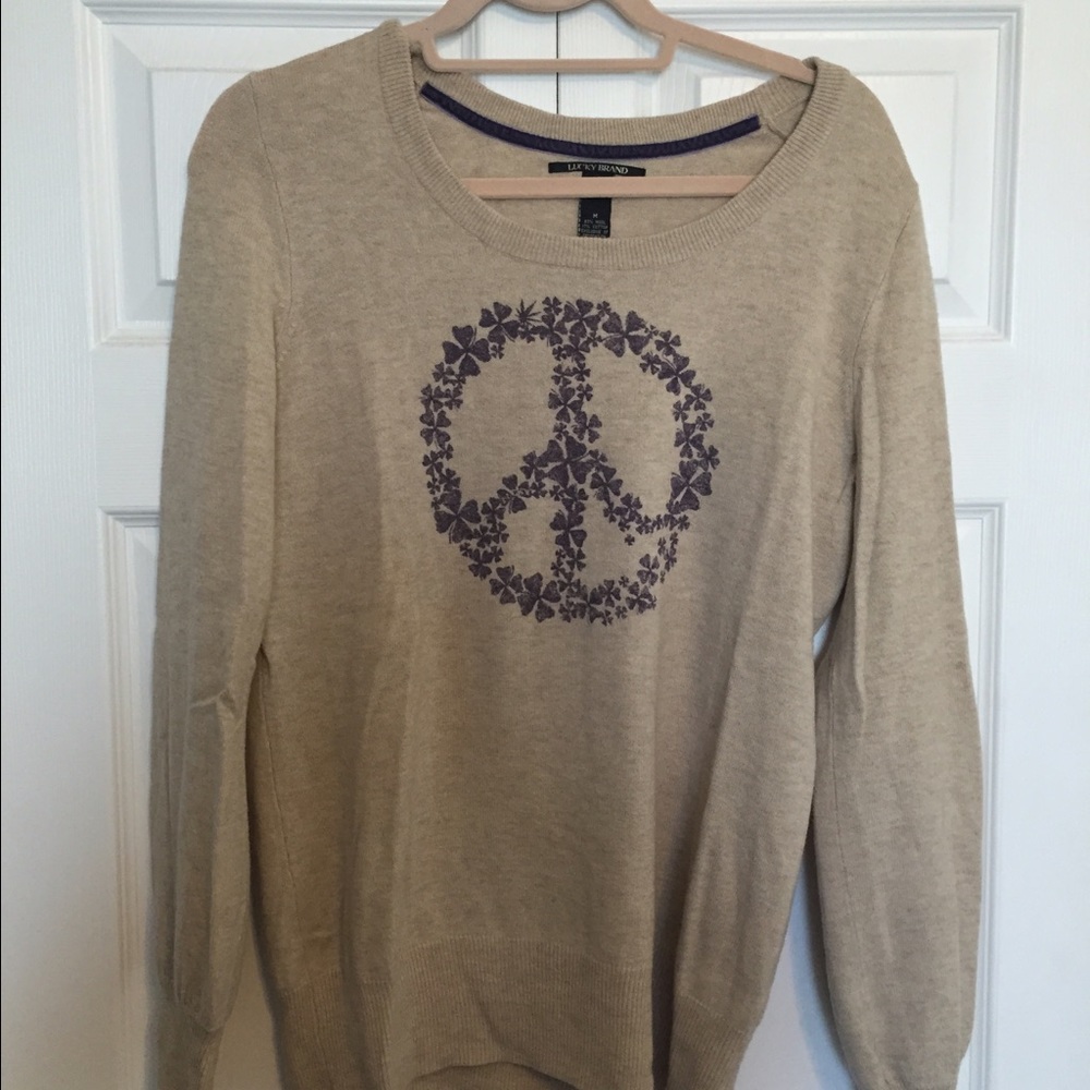 Lucky brand peace sign sweater