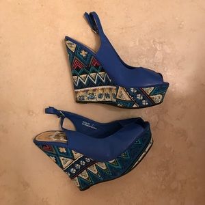 Royal blue Wedges