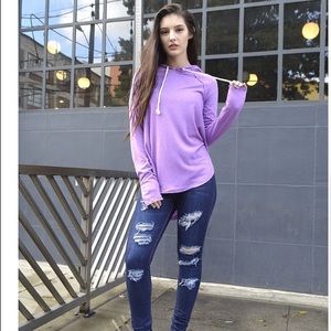 Purple "hoodie" top