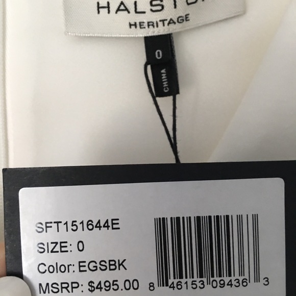 HALSTON HERITAGE FLORAL APPLIQUE SILK FAILLE DRESS - Picture 4 of 4