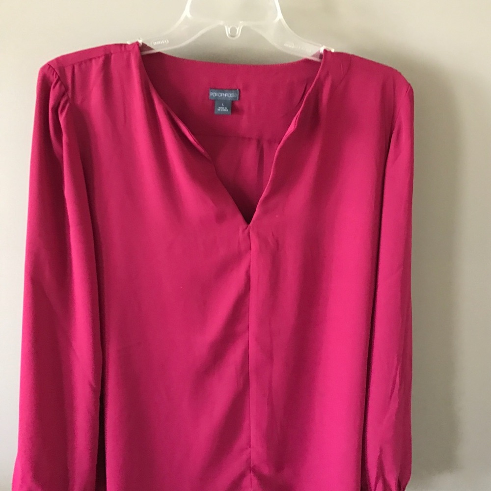 Burgundy blouse!