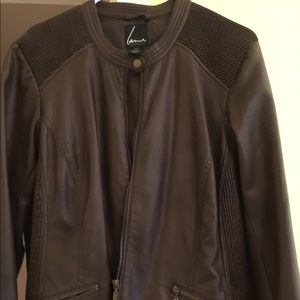 Lane Bryant chocolate leather jacket like new