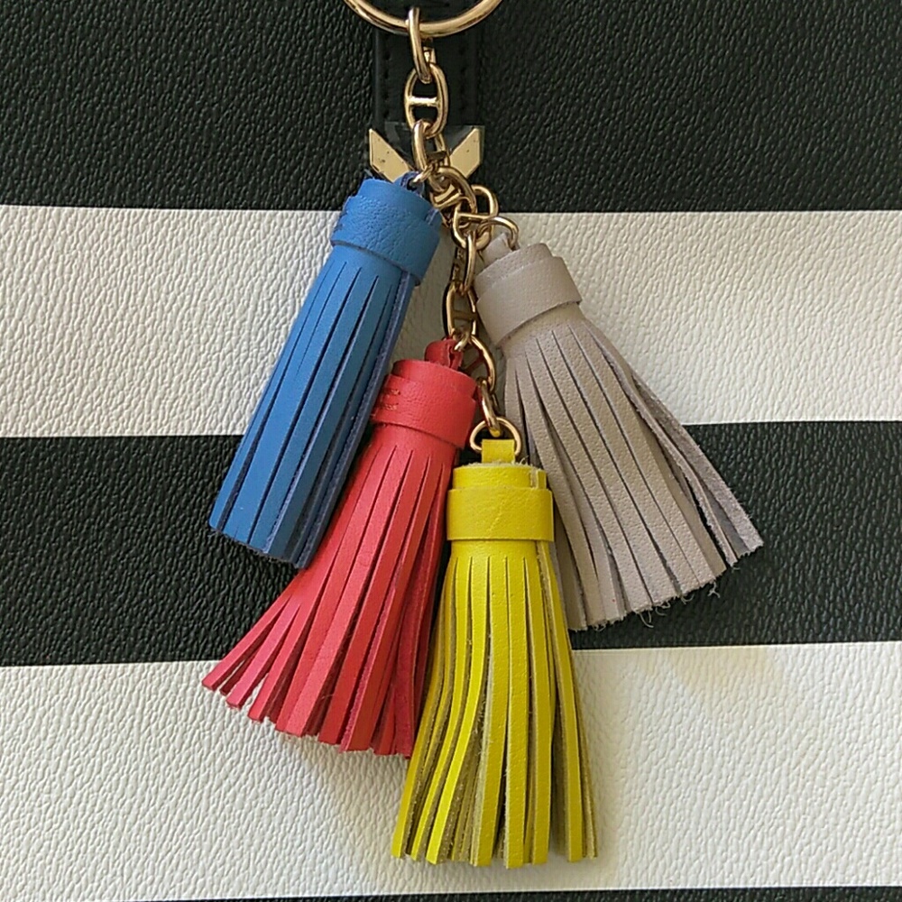 Leather Tassel Bag Charm