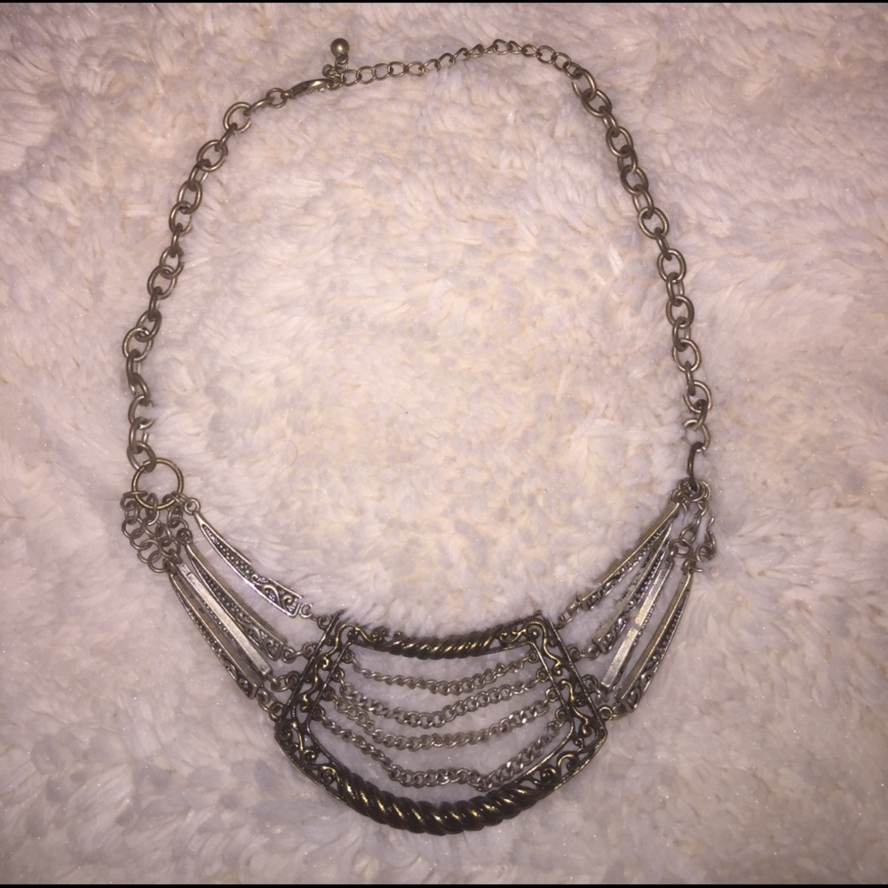 Unique metal statement necklace