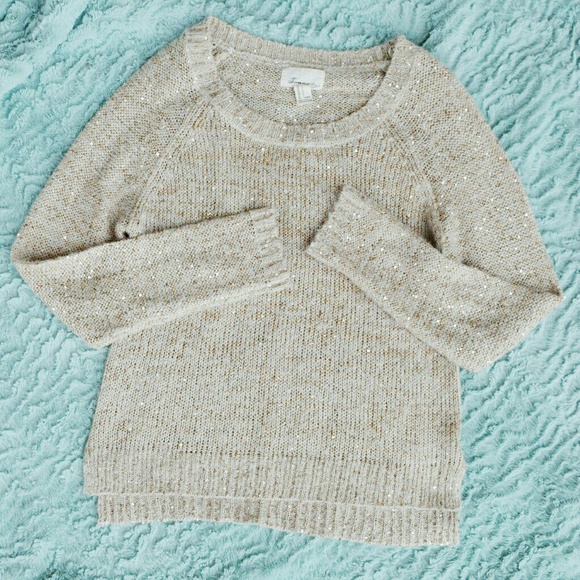 Forever 21 Sweaters - Forever 21 Gold Sequin Sweater Size Small