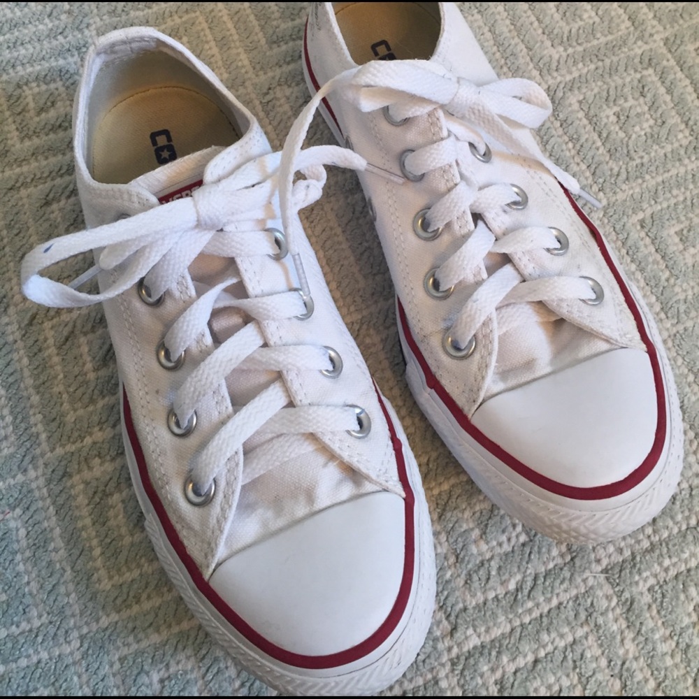 White Converse size 5