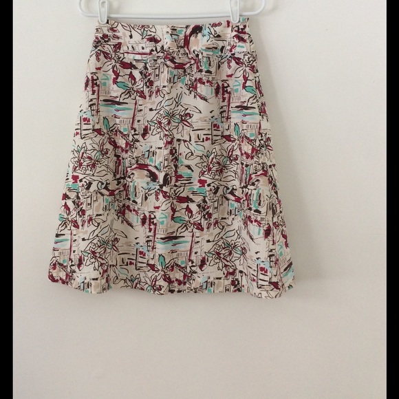 Merona Dresses & Skirts - Merona - Burgundy, Brown & Cream Skirt