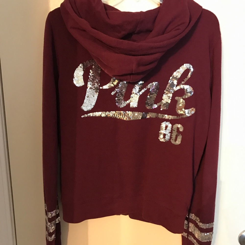 🚫SOLD🚫 VS Pink Sequin Zipper Hoodie