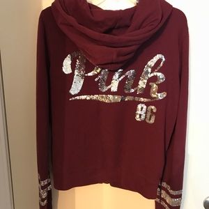 🚫SOLD🚫 VS Pink Sequin Zipper Hoodie