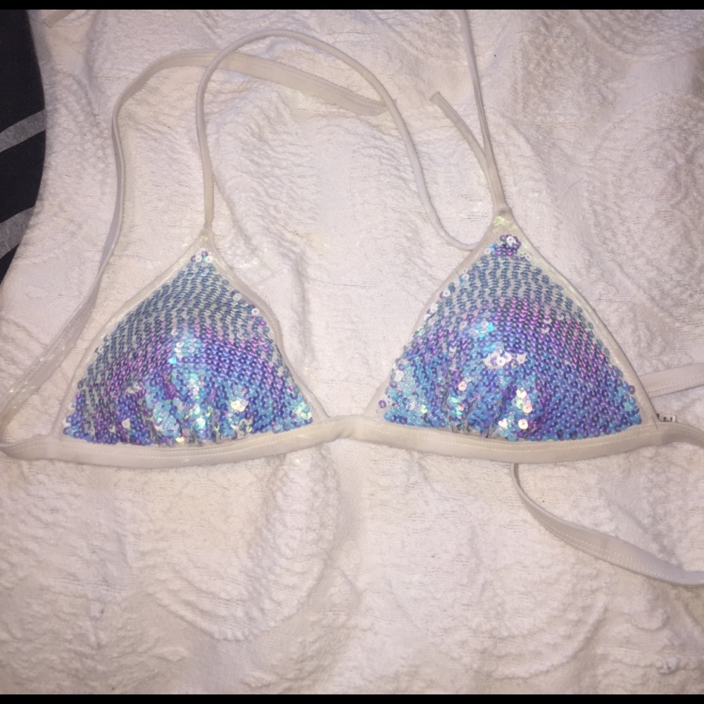 VS size small sequence white bikini top