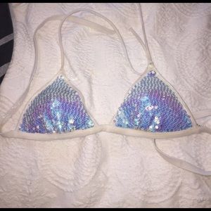 VS size small sequence white bikini top