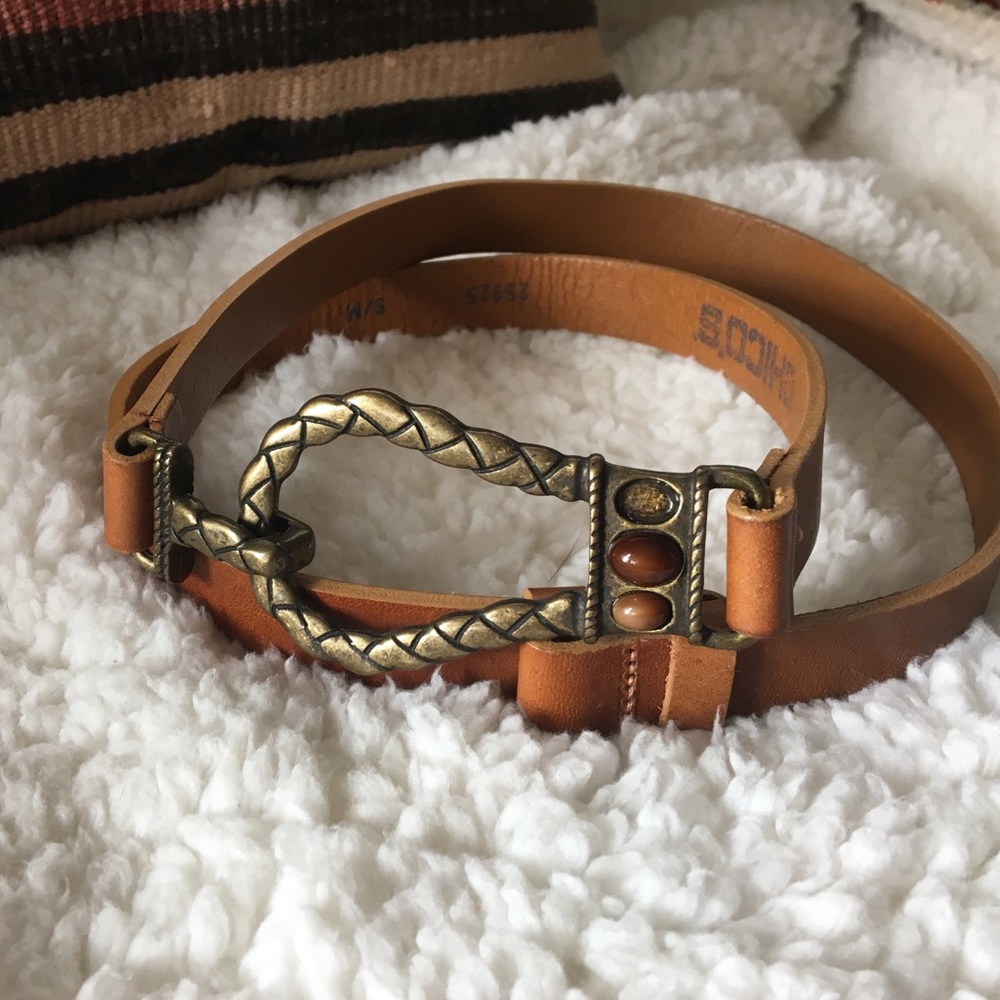 Chico's Brown Leather Belt Size S/M