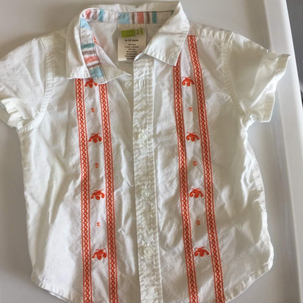 Adorable Crazy 8 6-12 month summer button-down