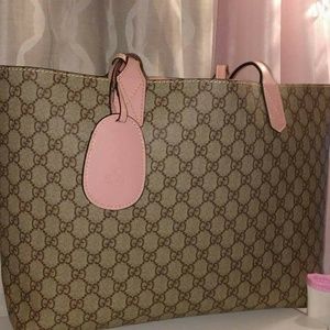 Sold Gucci style leather Reversable tote