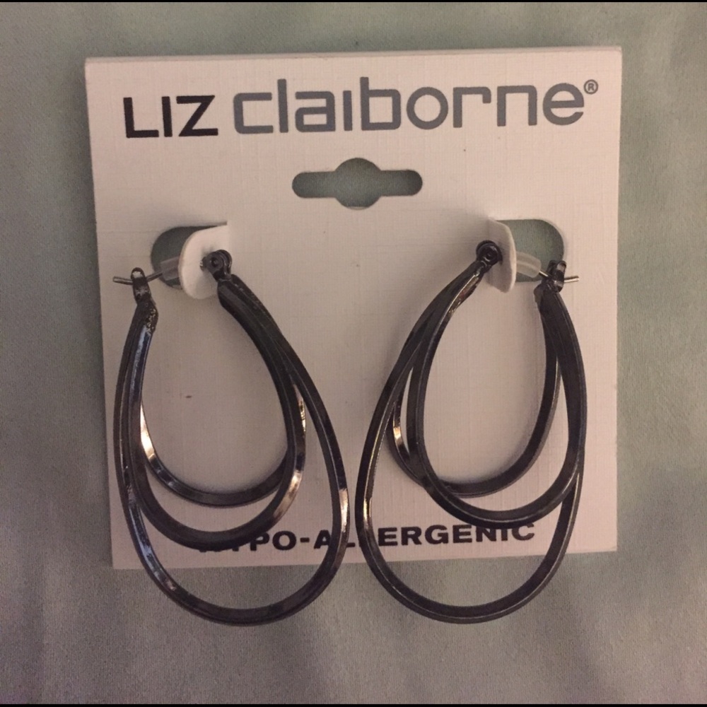 Liz Claiborne dark metal hoops