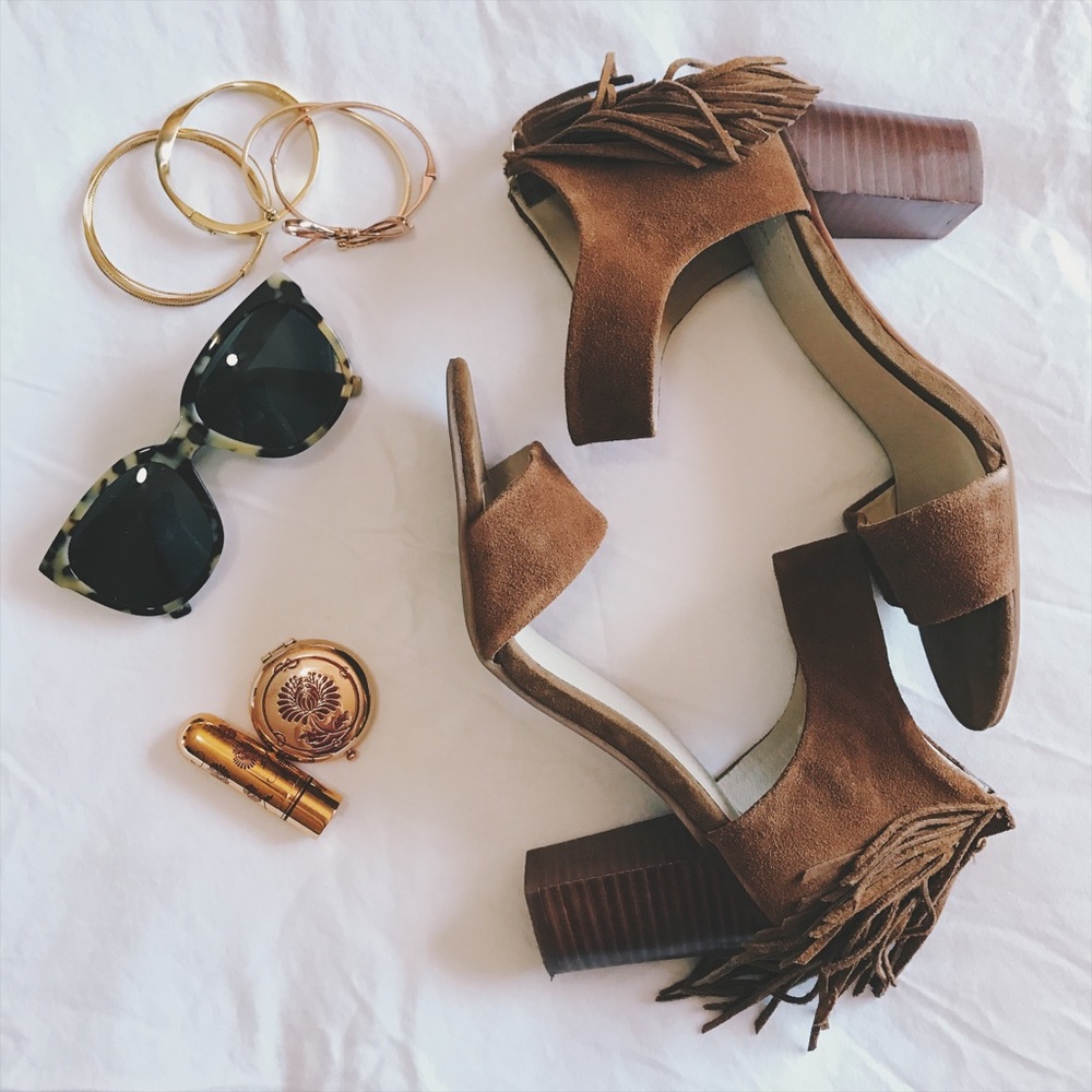 Seychelles suede fringe block heels