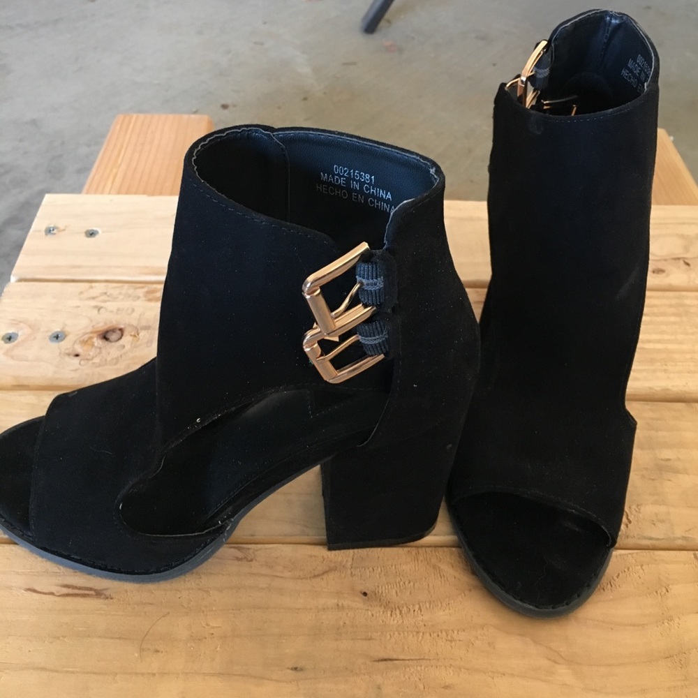 Suede block heels