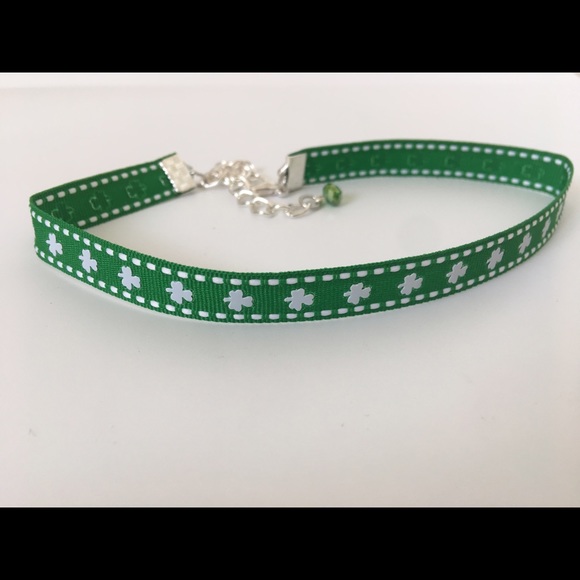 St Patrick's Day Choker Green  Four Leaf Clover - Picture 2 of 2