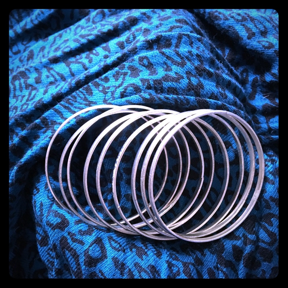 Solid silver bangle bracelets