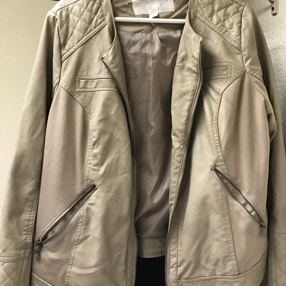 Tan leather jacket