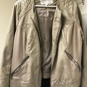 Tan leather jacket
