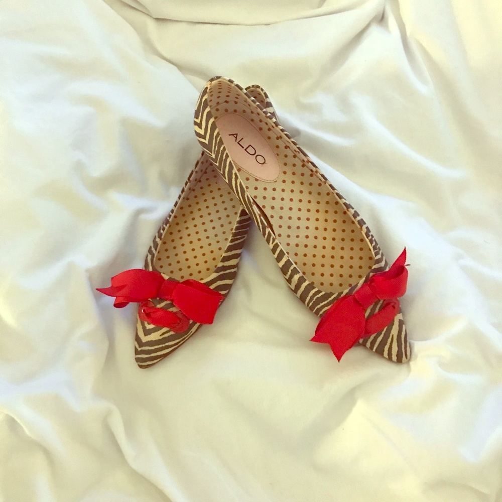 Aldo zebra print flats