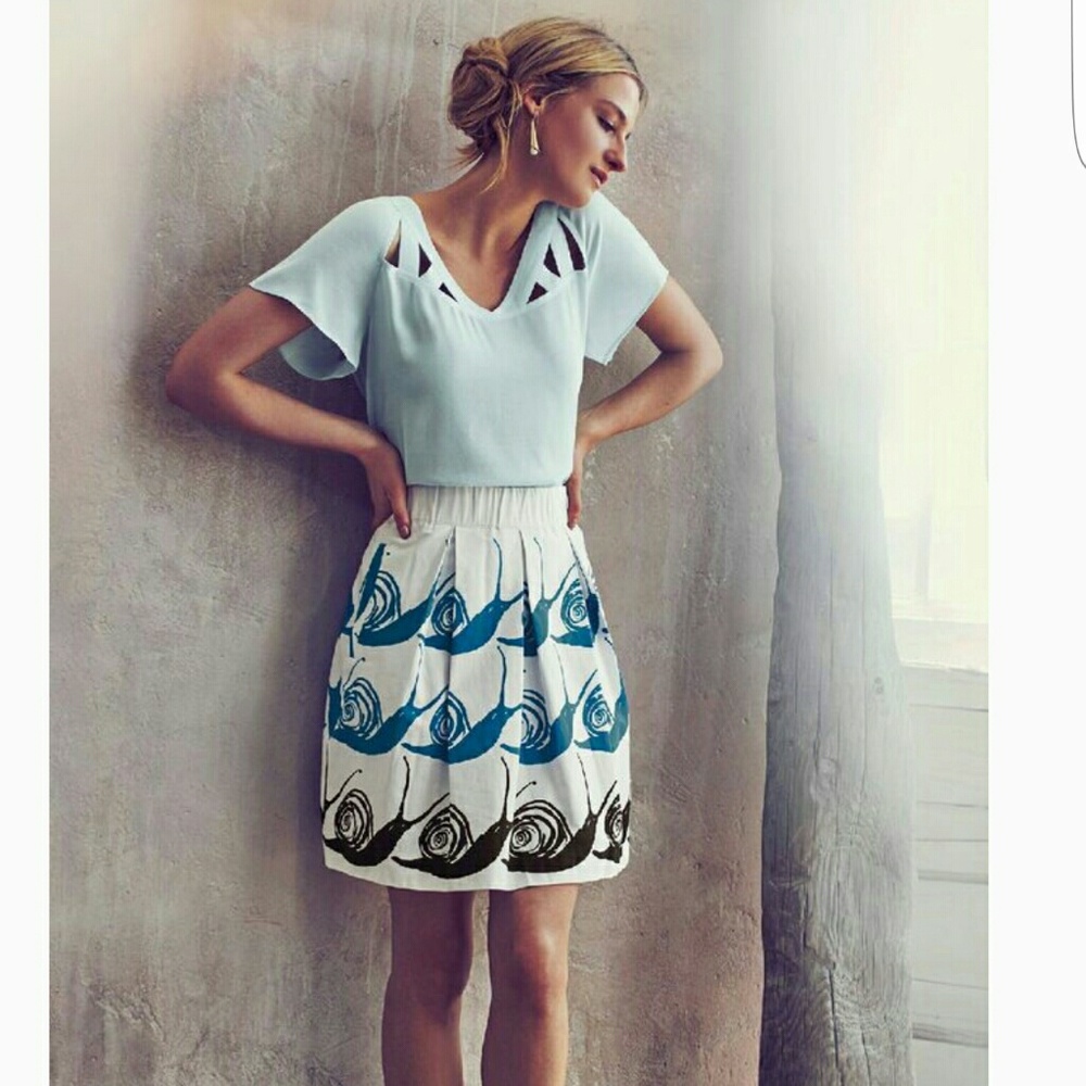 Anthropologie Maeve snail swirl skirt