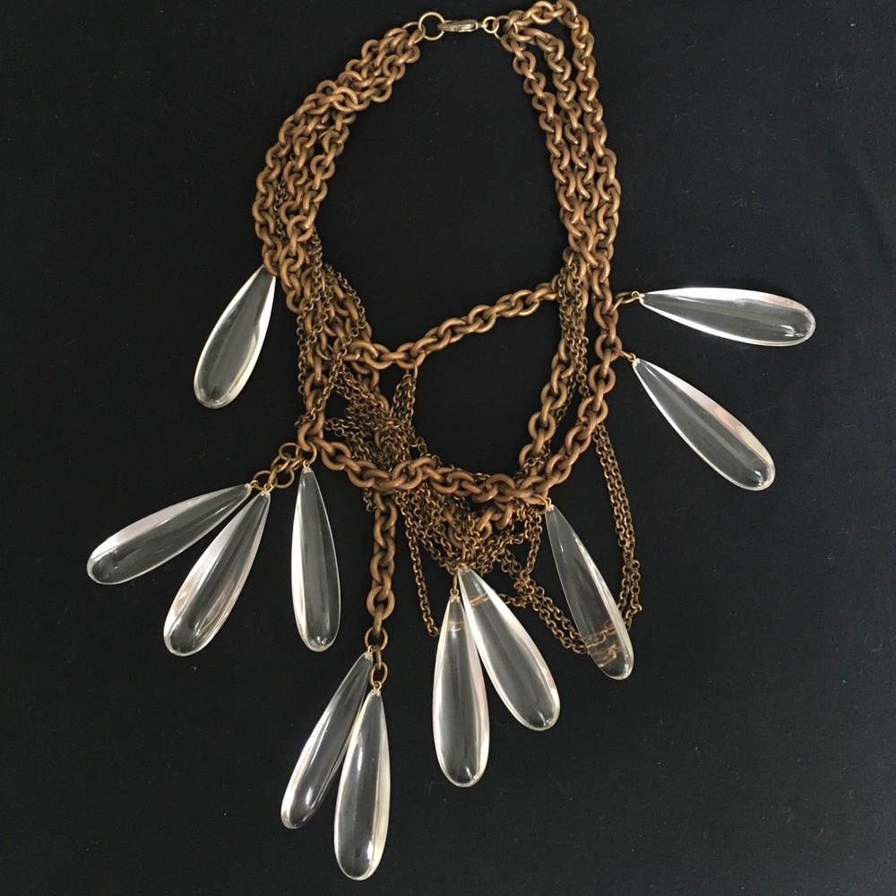 Chandelier drop, multi-strand necklace