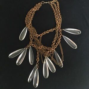 Chandelier drop, multi-strand necklace