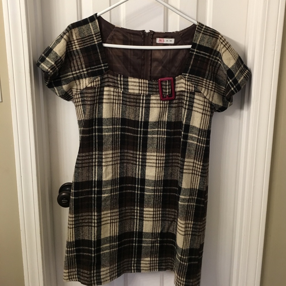 Cute plaid sweater dress