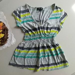 Hurley BabyDoll Striped Shirt size Small.