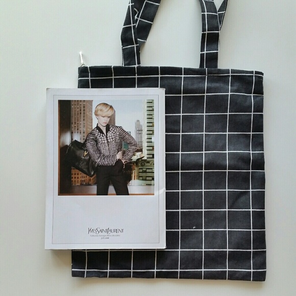 Grid Canvas Bag - Black & White - Picture 4 of 4
