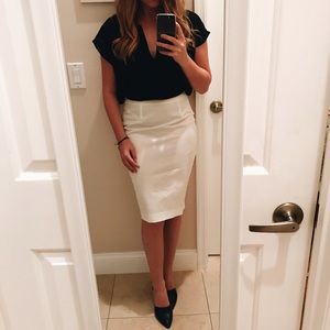 White pencil skirt