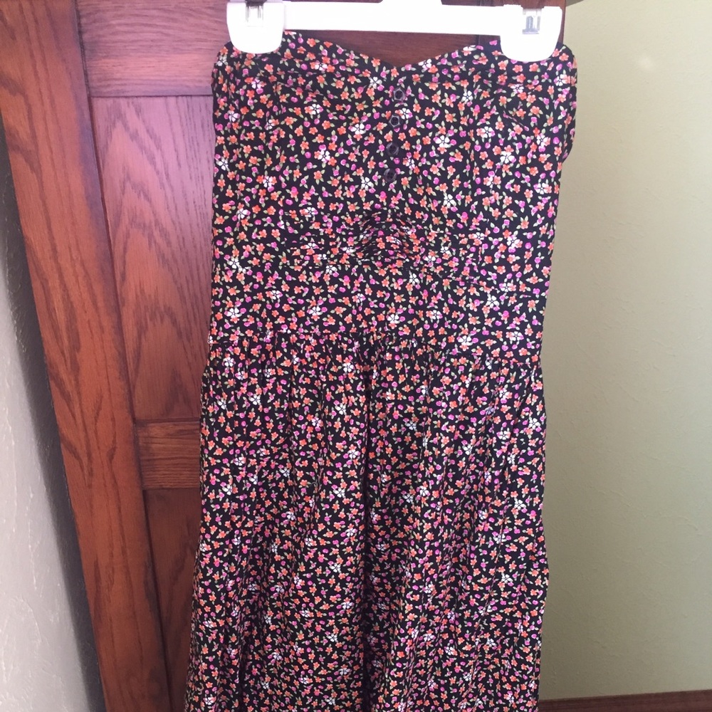 Strapless flora dress