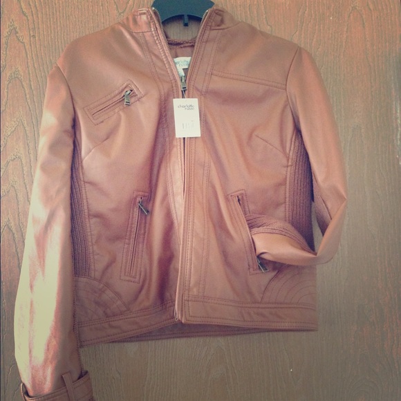 Camel faux Leather Jacket - Picture 1 of 4