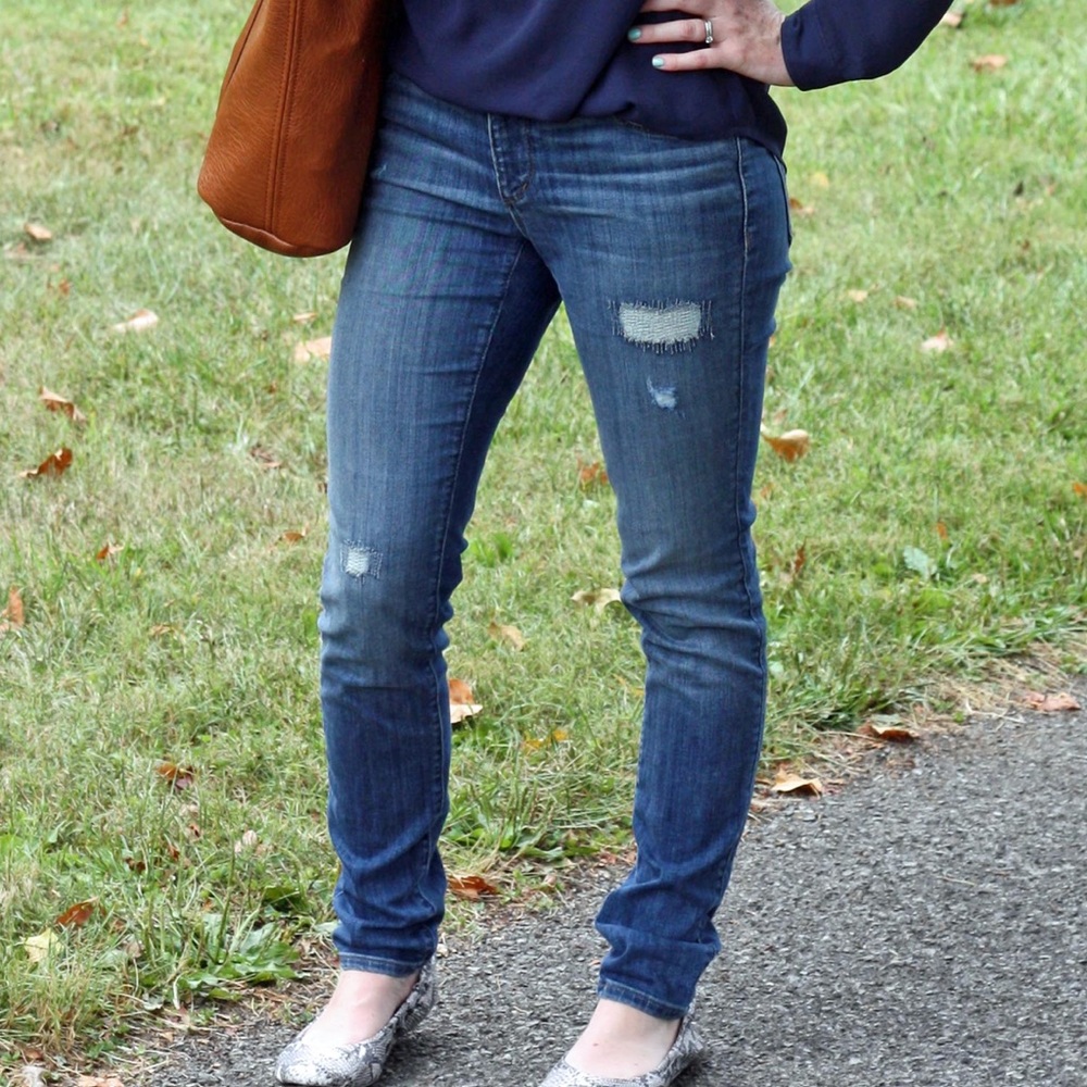 Loft distressed skinny jeans