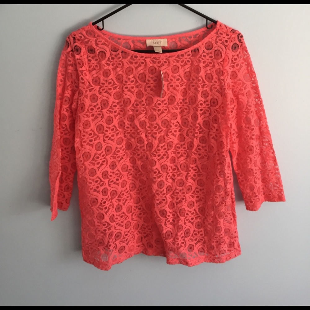 Coral lace shirt