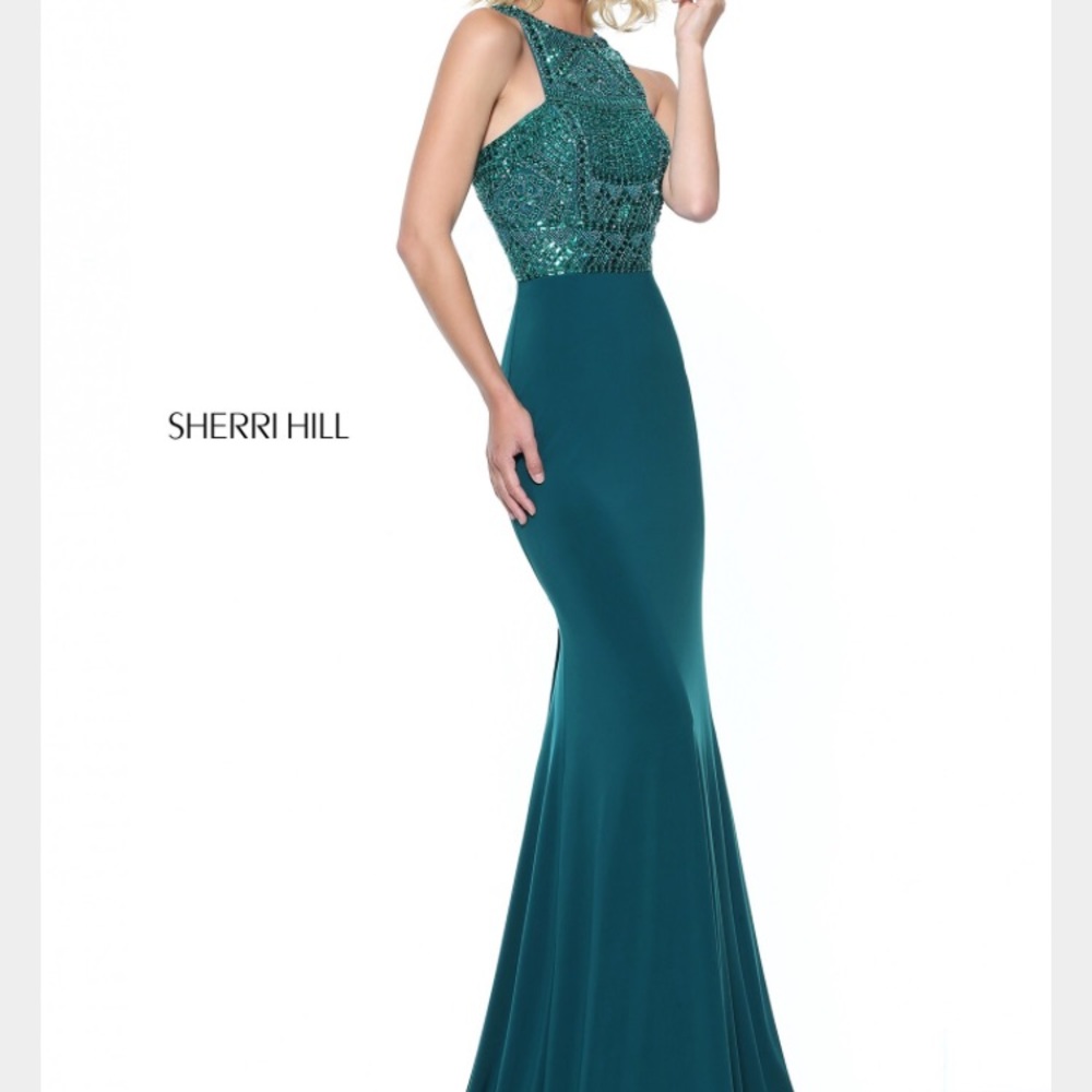 Sherri Hill Emerald Prom Dress