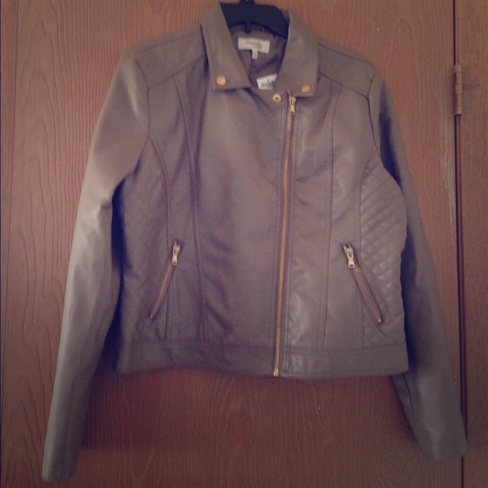 Faux Quilted Leather Jacket